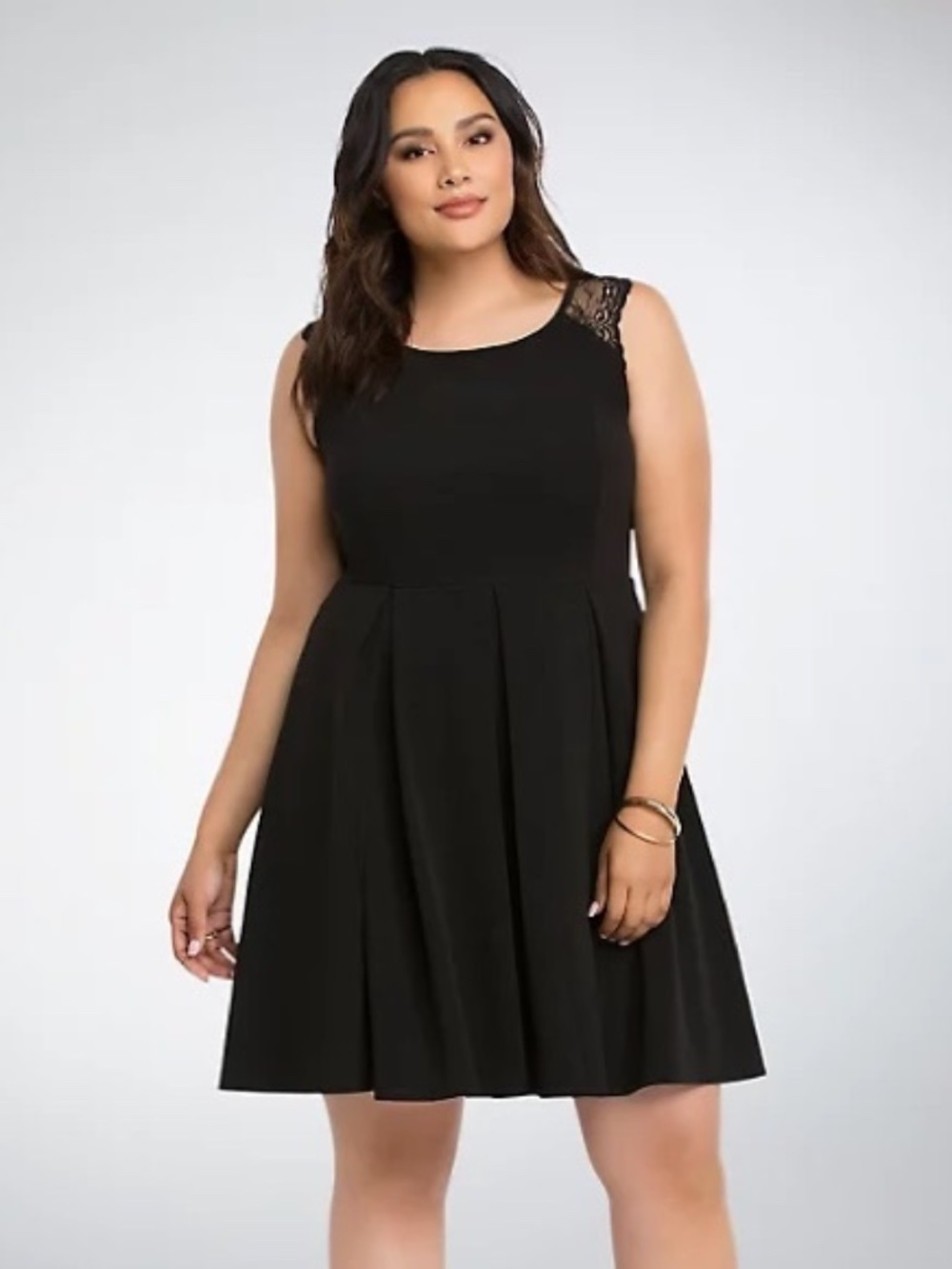 Torrid Lace Inset Black Cocktail Dress Size 0X - Picture 2 of 5